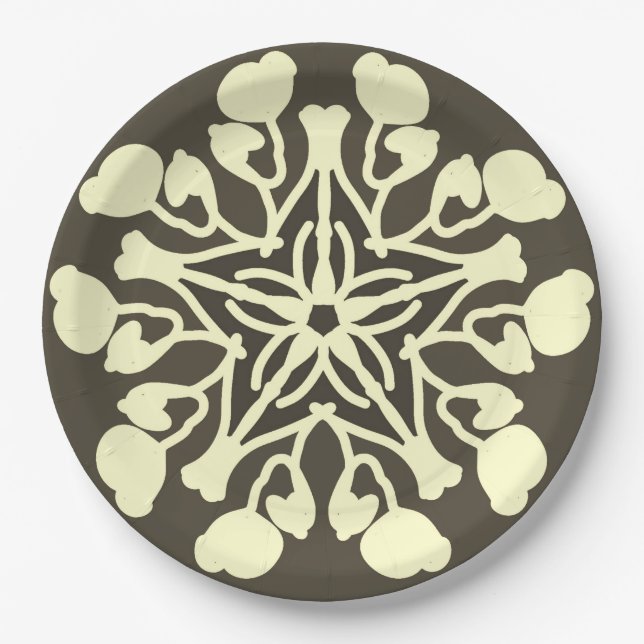 Papierplatte, ein elegantes klassisches Blumenmust Pappteller (Vorderseite)