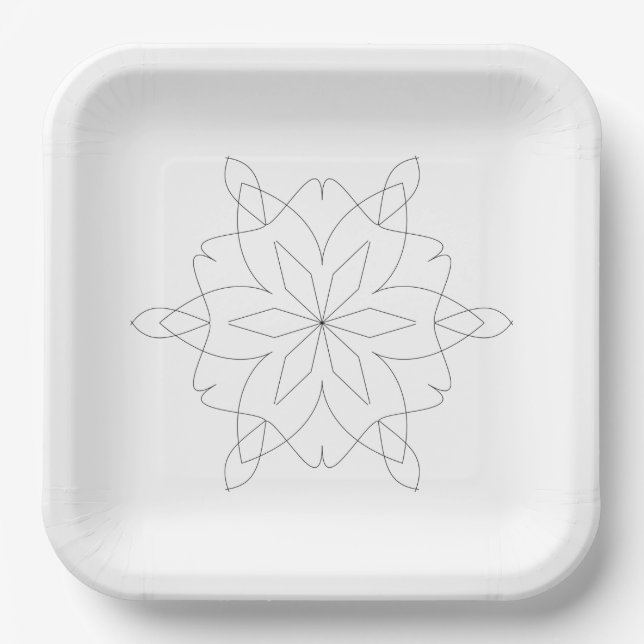 Papierplatte - Einfache Linien Mandala Muster Pappteller (Vorderseite)