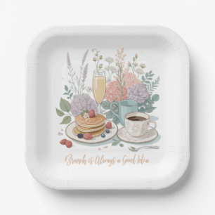 Papierplatte für Blumenbrunch Pappteller