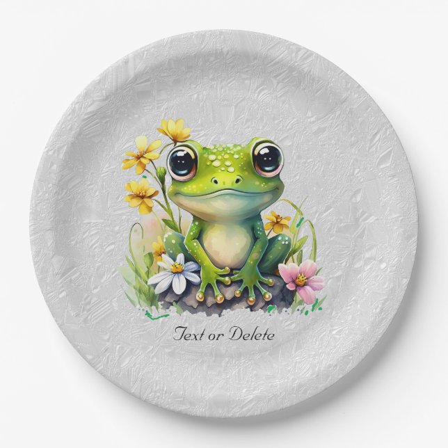 Papierplatte für Blumenfrosch Pappteller (Vorderseite)