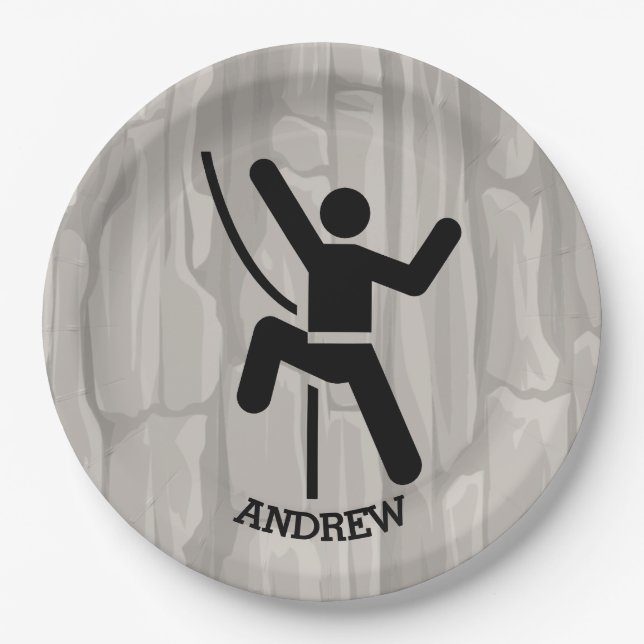 Papierplatte für das Design von Rock Climber Pappteller (Vorderseite)