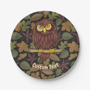 Papierplatte für den Cartoon von Owl Pappteller