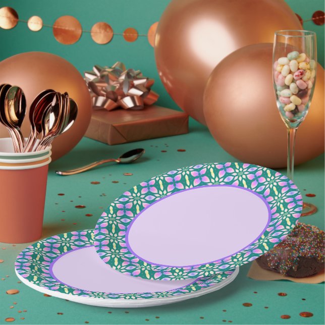 Papierplatte für helle Pastellfarben Pappteller (Multi)