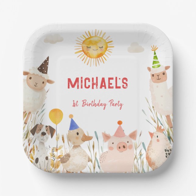 Papierplatte für landwirtschaftliche Tiere Pappteller (Vorderseite)