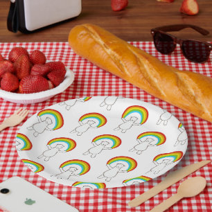 Papierplatte für Polar- und Regenbogen-Party Pappteller