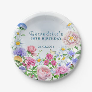 Papierplatte für rustikale Blume Pappteller