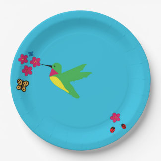 Papierplatte Hummingbird und Ladybug Pappteller