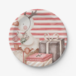 Papierplatte mit Aquarellente Pappteller