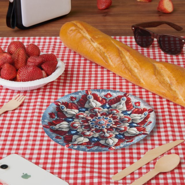 Papierplatte mit norwegischer Farbgestaltung Pappteller (Picknick)