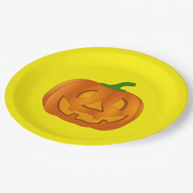 Papierplatte mit Pumpkin Pappteller (Schrägansicht)
