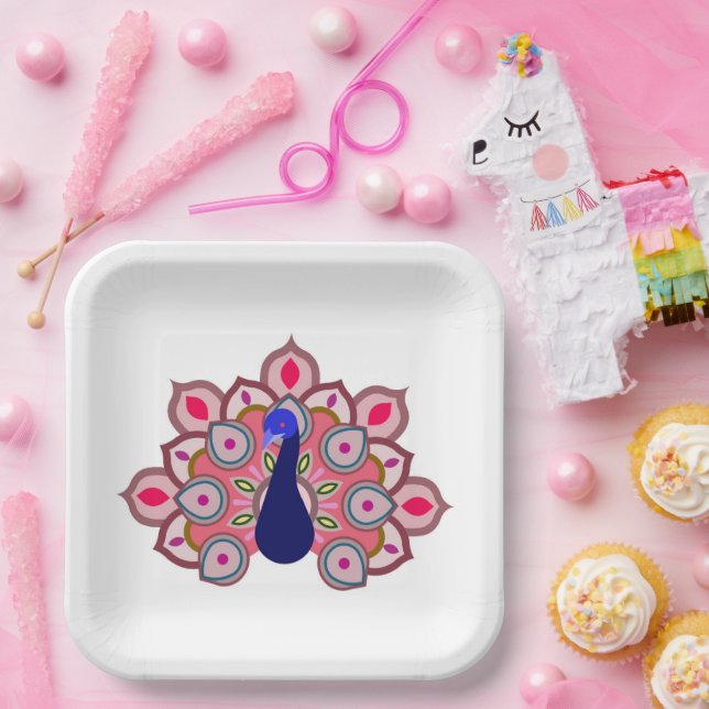 PAPIERPLATTE MIT SCHÖNER BIRD-KUNST PAPPTELLER (Party)