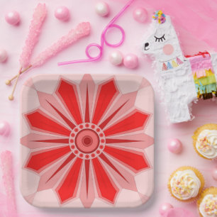 PAPIERPLATTE MIT SCHÖNER KUNST DER BLUME PAPPTELLER