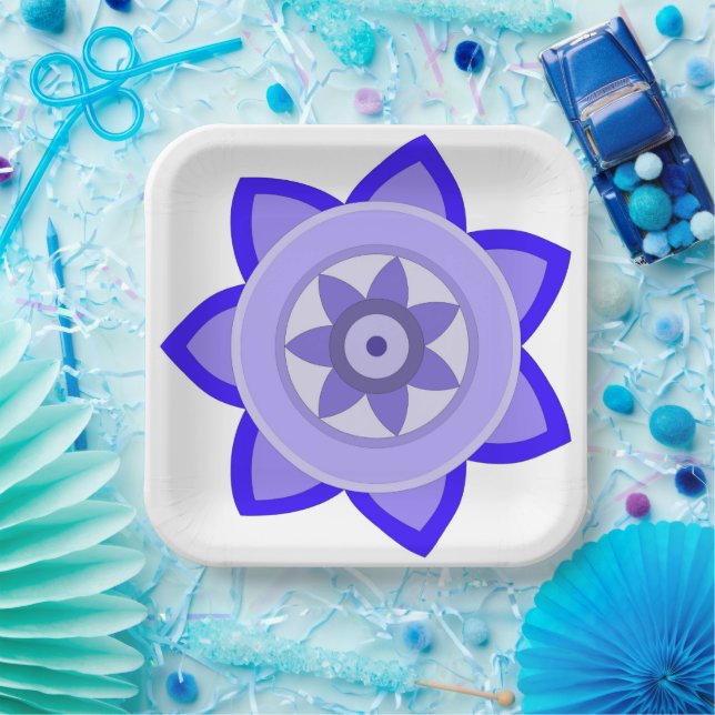 PAPIERPLATTE MIT SCHÖNER KUNST DER BLUME PAPPTELLER (Party)