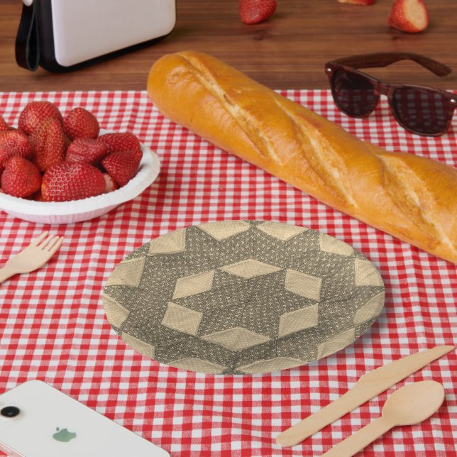 Papierplatte - Muster für Quilt-Blöcke Pappteller (Picknick)