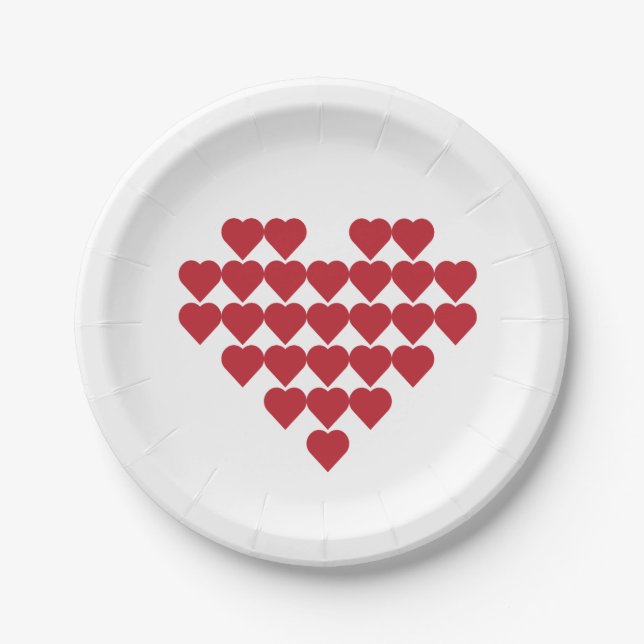 Papierplatte Niedlich Hearts Romantische Geburtsta Pappteller (Vorderseite)