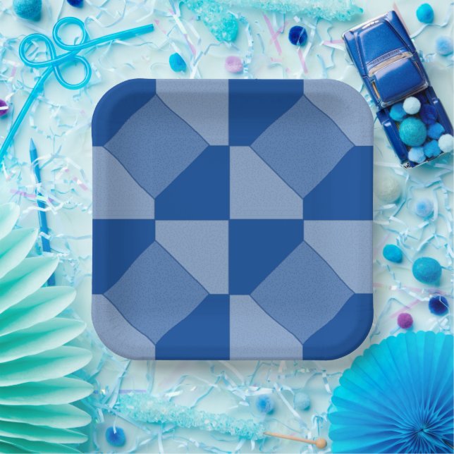 Papierplatte - Quadrate und Dreiecke Pappteller (Party)