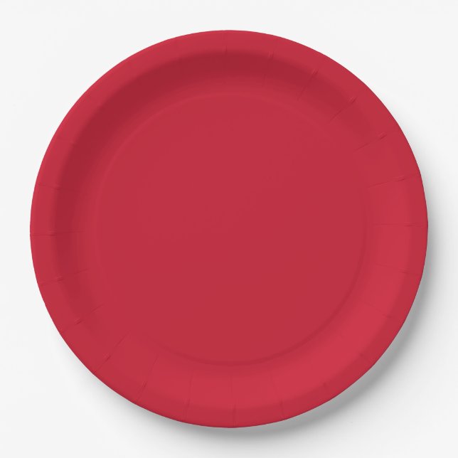 Papierplatte "Schönes Rot" Pappteller (Vorderseite)