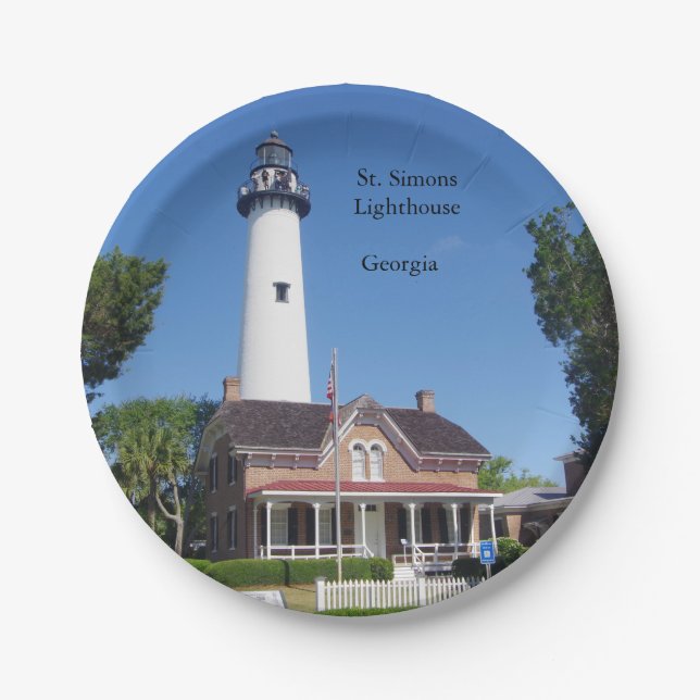 Papierplatte St. Simons Lighthouse Pappteller (Vorderseite)