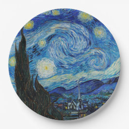 PAPIERPLATTE: VAN GOGH: STARRY NIGHT PAPPTELLER
