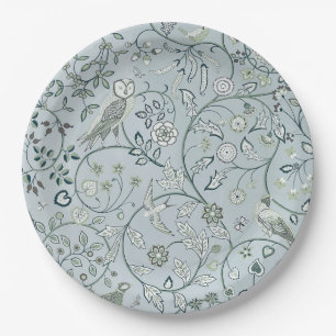 PAPIERPLATTE: WILLIAM MORRIS : OWL & PHEASANT PAPPTELLER