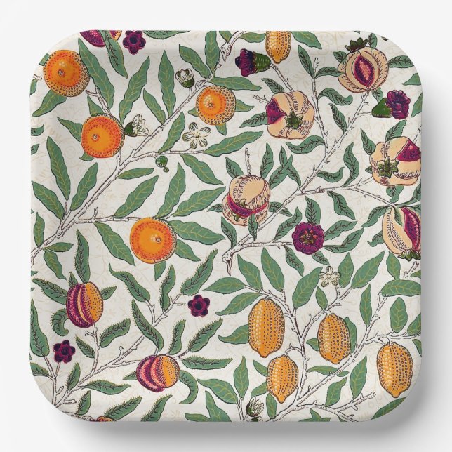 PAPIERPLATTE: WILLIAM MORRIS: POMEGRANATES PAPPTELLER (Vorderseite)