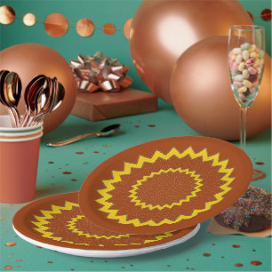 Papierplatte - Zig-Zag-konzentrische Kreise Pappteller