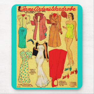 Papierpuppe Jane Arden, Weißgown und mehr Mousepad