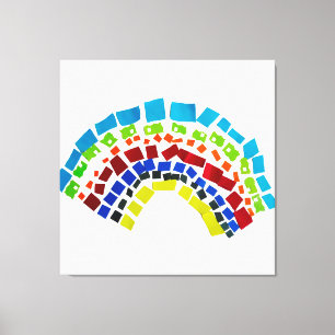 Papierregenbogen Leinwanddruck