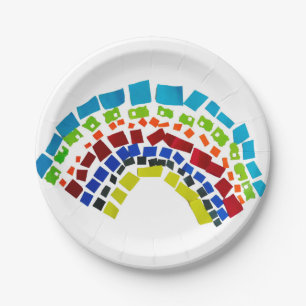 Papierregenbogen Pappteller