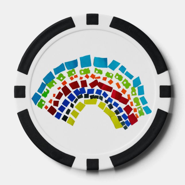 Papierregenbogen Pokerchips (Vorderseite)