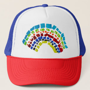 Papierregenbogen Truckerkappe