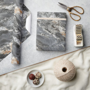 Papierrolle aus grauem Marmorstein Geschenkpapier