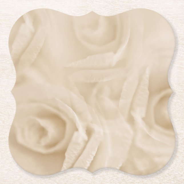 Papierrosen Sepia Untersetzer (Vorderseite)