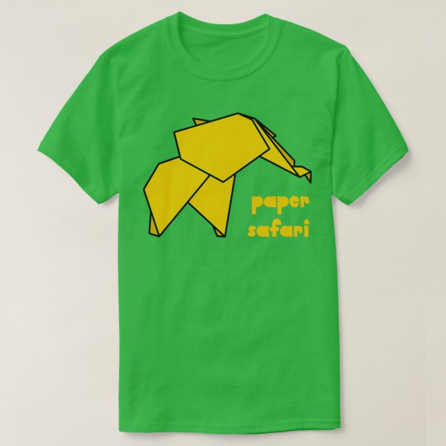 Papiersafari-gelber Elefant T-Shirt (Design vorne)