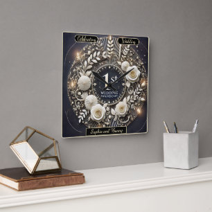 Papierschaden dauerhafter Liebe Quadratische Wanduhr