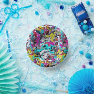 Papierschalen im Graffiti-Stil Pappteller