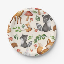 Papierschild für niedliche Waldtiere