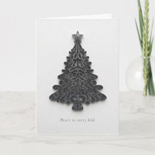 Papierschmuck-Baum Monochrome-Papierkunst Karte
