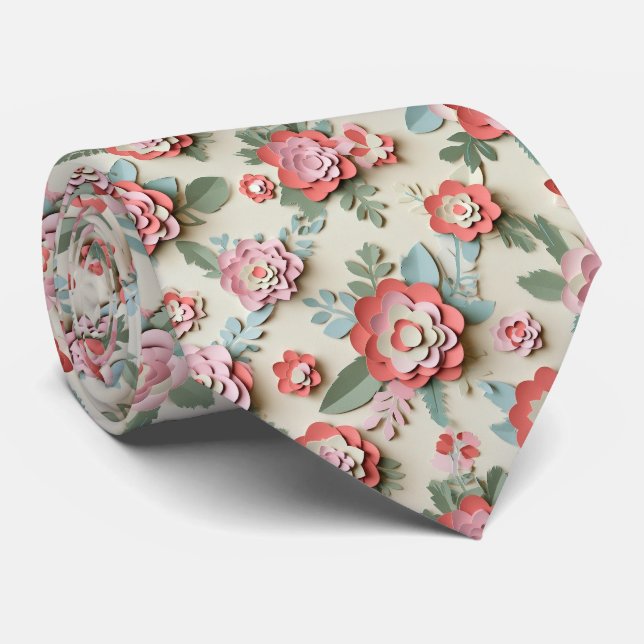 Papierschnitt-Blumen-Schichtmuster Krawatte (Gerollt)