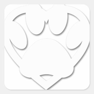 Papierschnitt Dose und Herzform Quadratischer Aufkleber