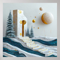 Papierschnitt eines Hauses und einer Treppe