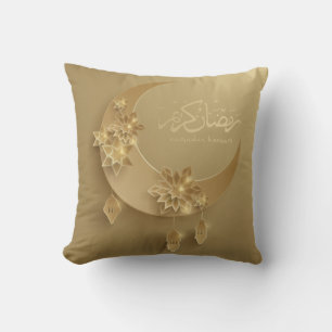 Papierschnitt Ramadan Laternen & Mond auf zwei Sei Kissen