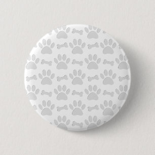 Papierschnitt von Hundeschleifen und Knochenmuster Button