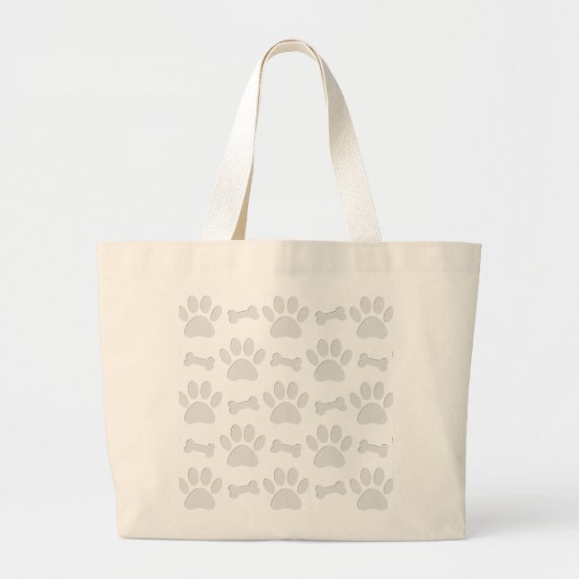Papierschnitt von Hundeschleifen und Knochenmuster Jumbo Stoffbeutel (Vorne)
