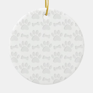 Papierschnitt von Hundeschleifen und Knochenmuster Keramikornament