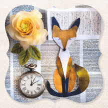 Papierschreibtisch-Unterlage mit Fuchs