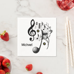 Papierschuhe, Musiknote Serviette