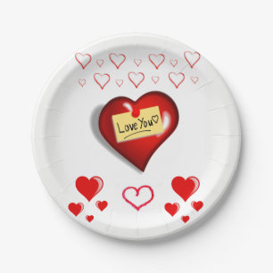 Papierschüsseln Valentinstag Pappteller