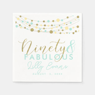 Papierservierung aus dem 90. Party, Glitzer aquama Serviette