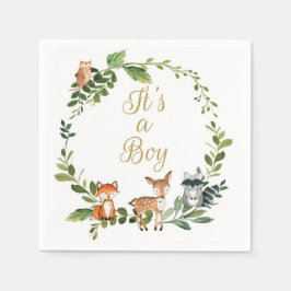 Papierserviette Babydusche Woodland